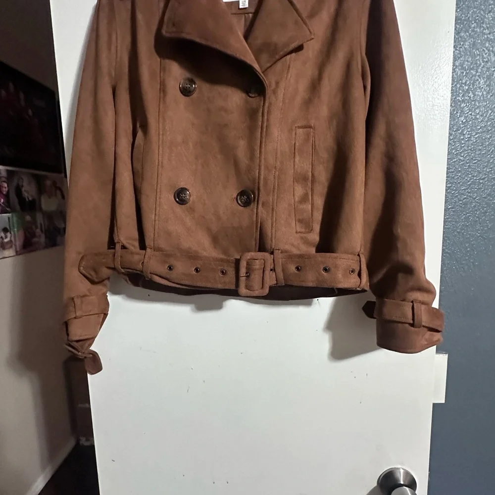Steve Madden Faux Suede Tan Jacket Size‎ Large - Picture 6 of 10